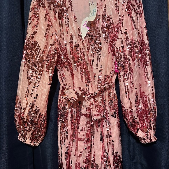 Buddy Love Blush Sequin Dress - Picture 2 of 3